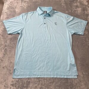 FootJoy FJ Mens Light Blue Golf Polo Shirt‎ Size Large Performance Short Sleeve
